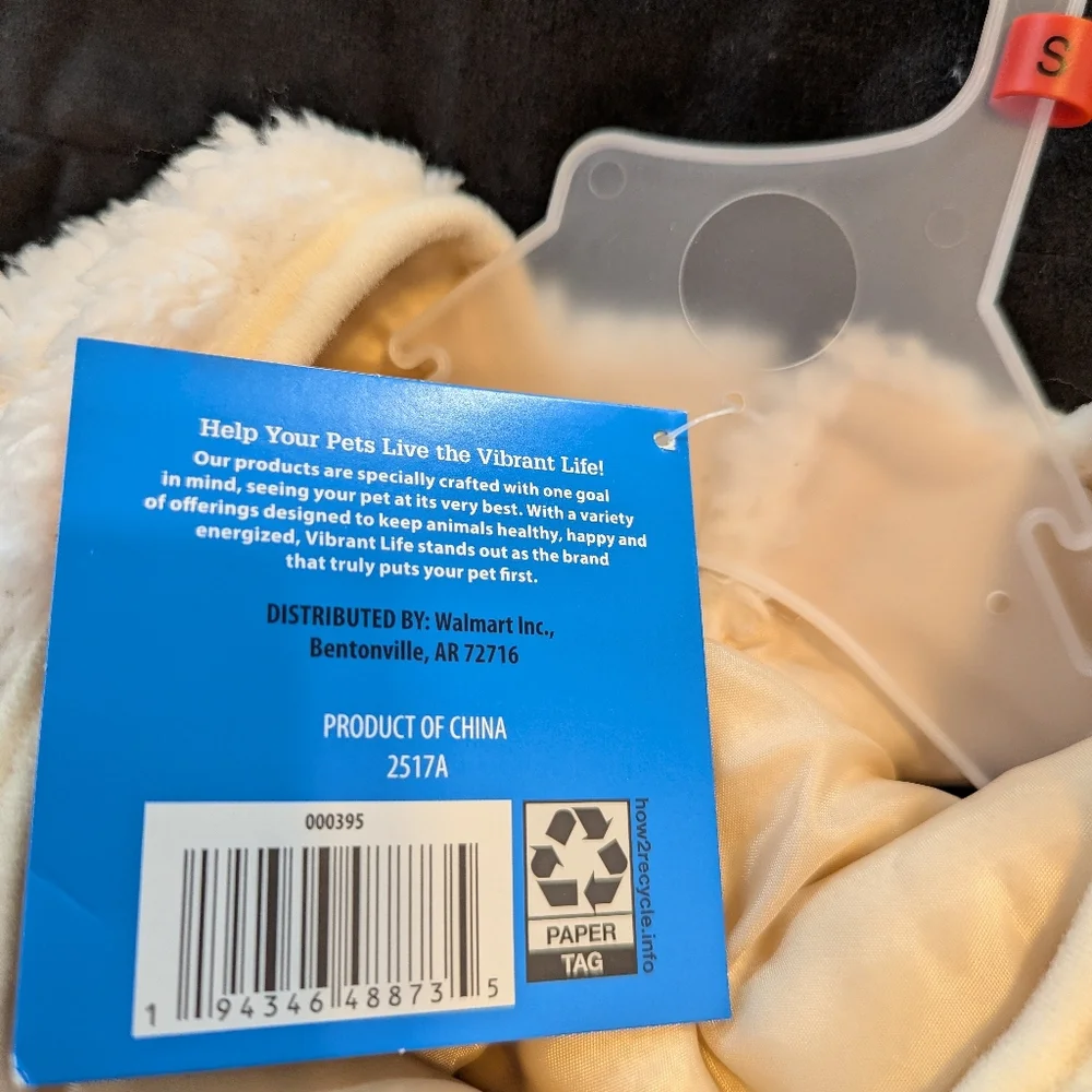 Vibrant Life Hooded Pet Jacket Size Small 10-20 Lbs BNWT